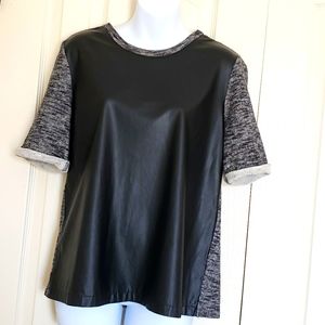 Alya faux leather front top size medium